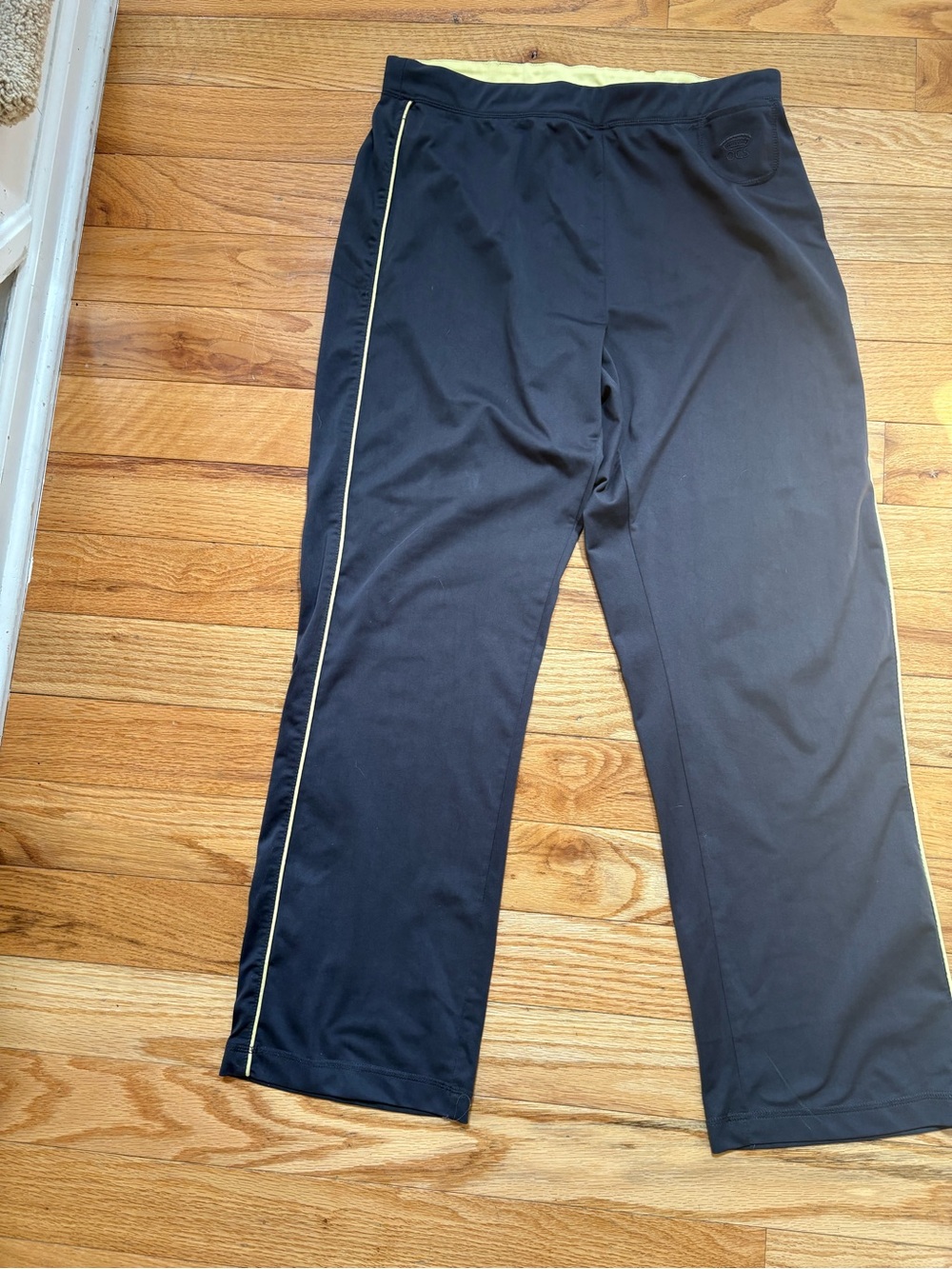 Oleg Cassini Black Track Pants with Yellow Trim